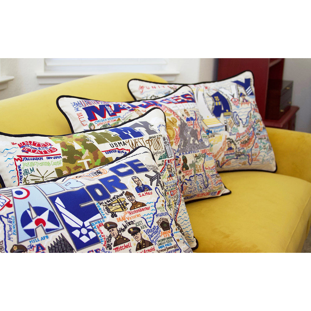 Army Large Hand-Embroidered Pillow-3