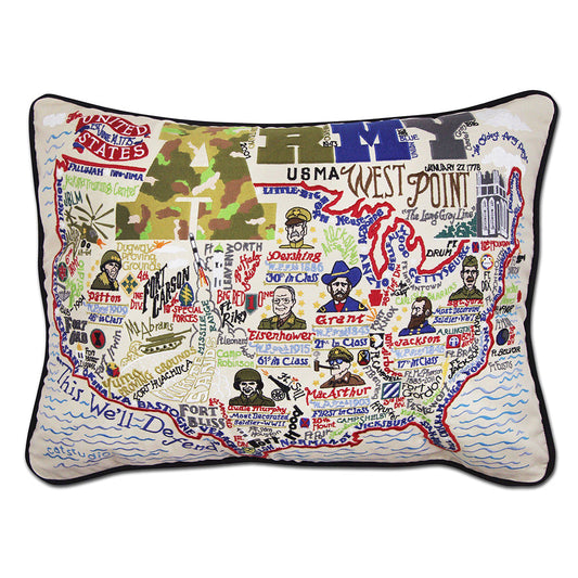 Army Large Hand-Embroidered Pillow-0