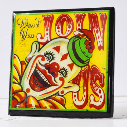 Creepy Clown Halloween Drink Coaster Set-1