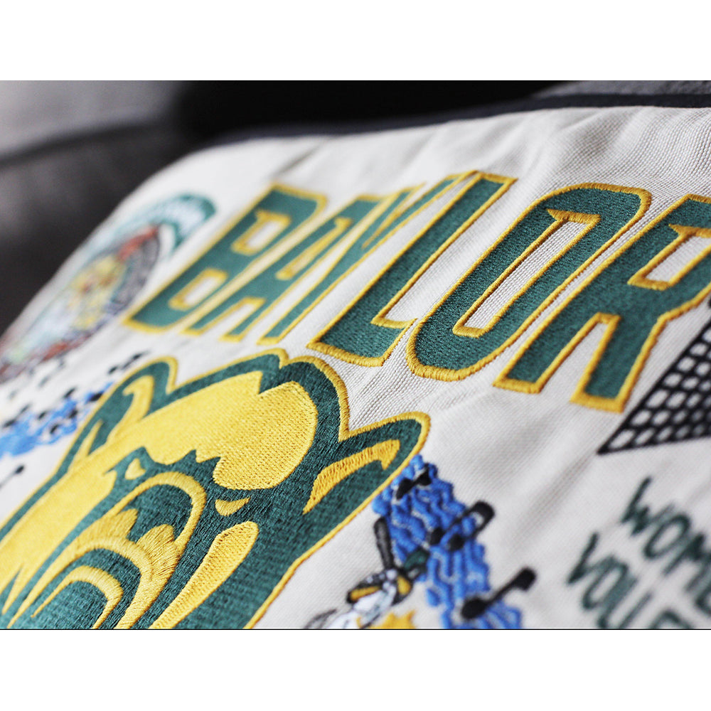 Baylor University Collegiate Embroidered Pillow by Cat Studio-2