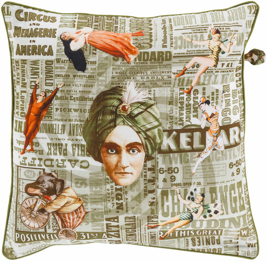 Buckinghamshire Vintage Circus Theme Accent Pillow - Clearance-0