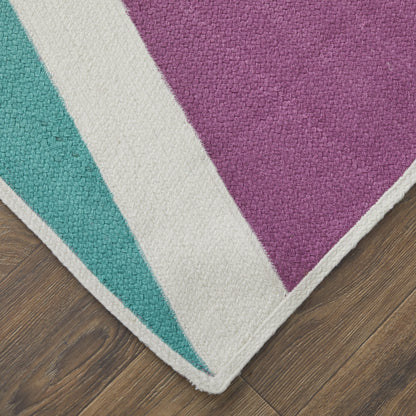 Clare Transitional Geometric - Purple/Ivory/Green - Clearance-4