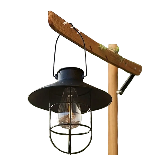 NNETM Black Vintage Solar-Powered Art Courtyard Chandelier - Outdoor Garden Decor-0