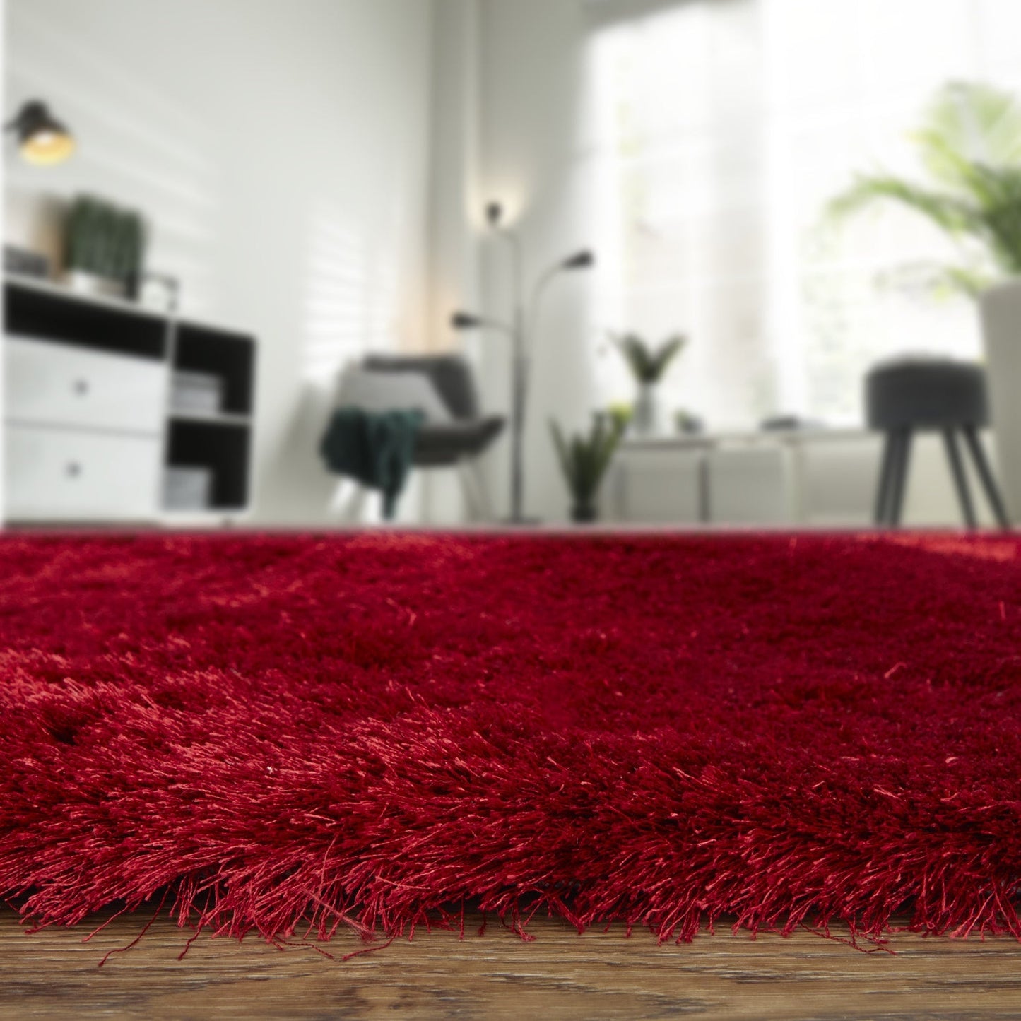 Indochine Modern Solid - Red/Purple Area Rug-5