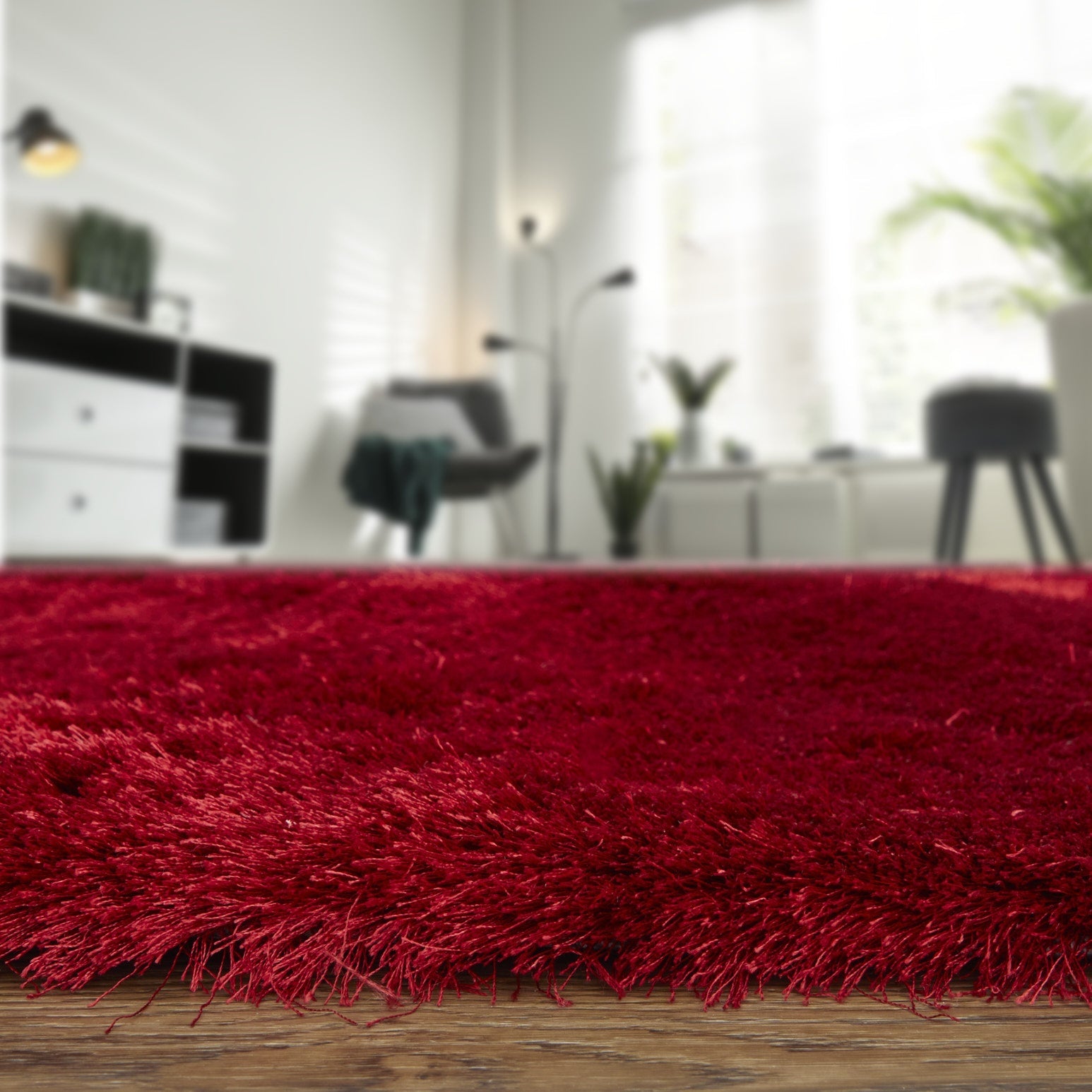 Indochine Modern Solid - Red/Purple Area Rug-5