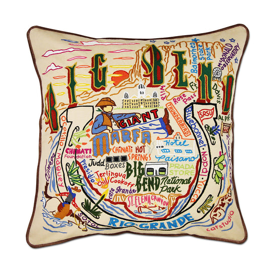 Big Bend Hand-Embroidered Pillow-0