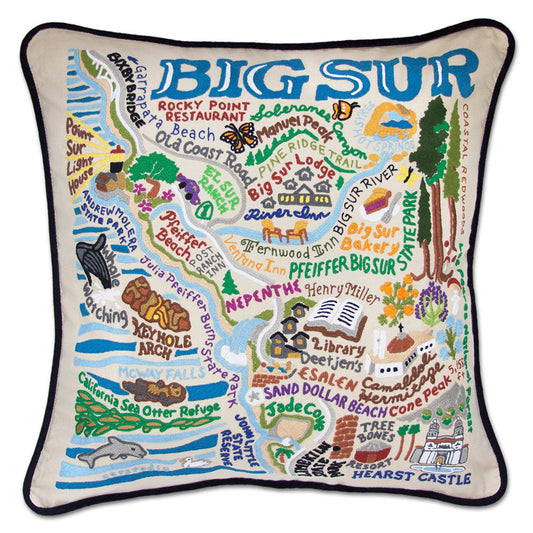 Big Sur Hand-Embroidered Pillow-0