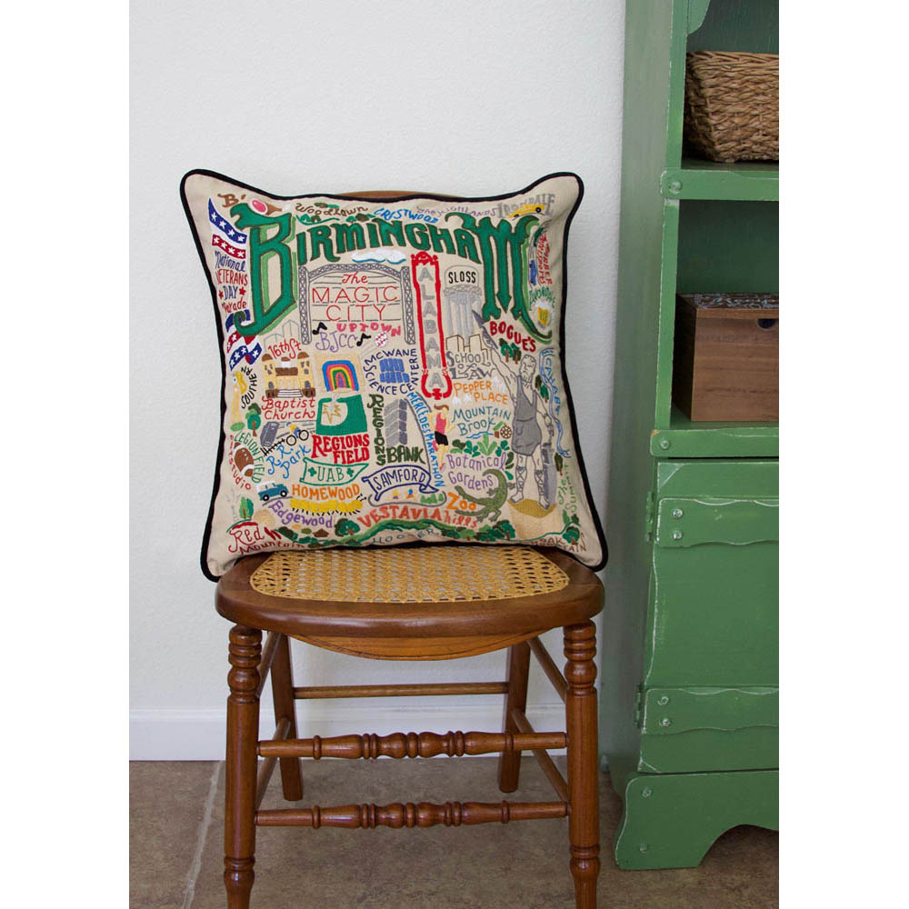 Birmingham Embroidered Pillow by CatStudio-2