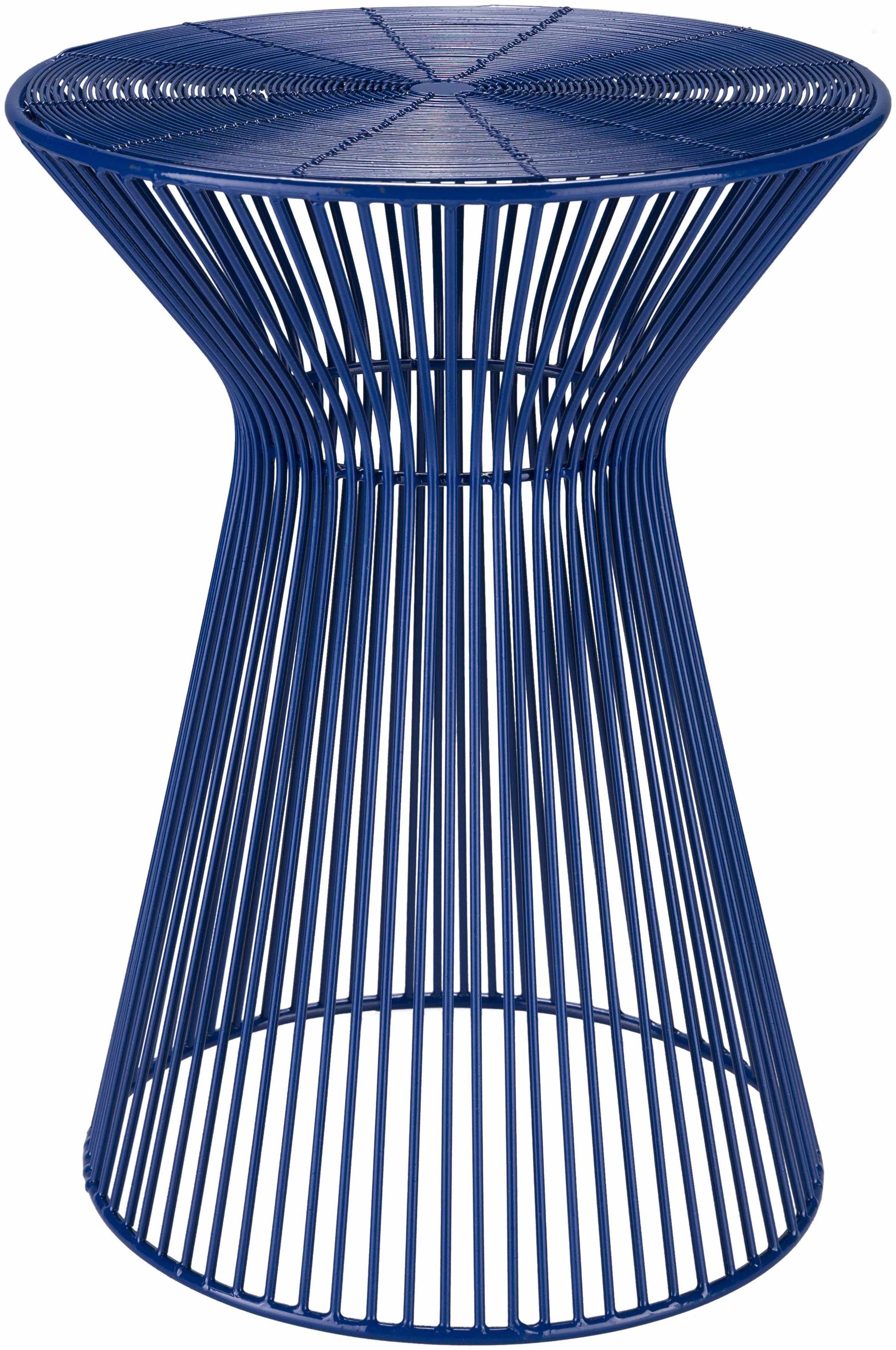 Blackrock Navy Modern Wire Drum End Table-0