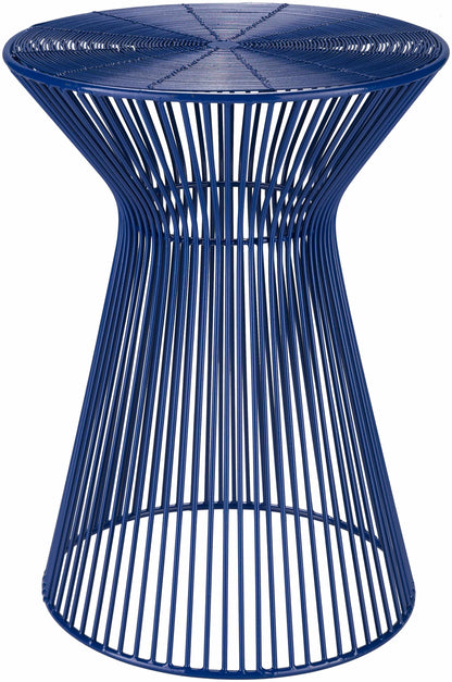 Blackrock Navy Modern Wire Drum End Table-0