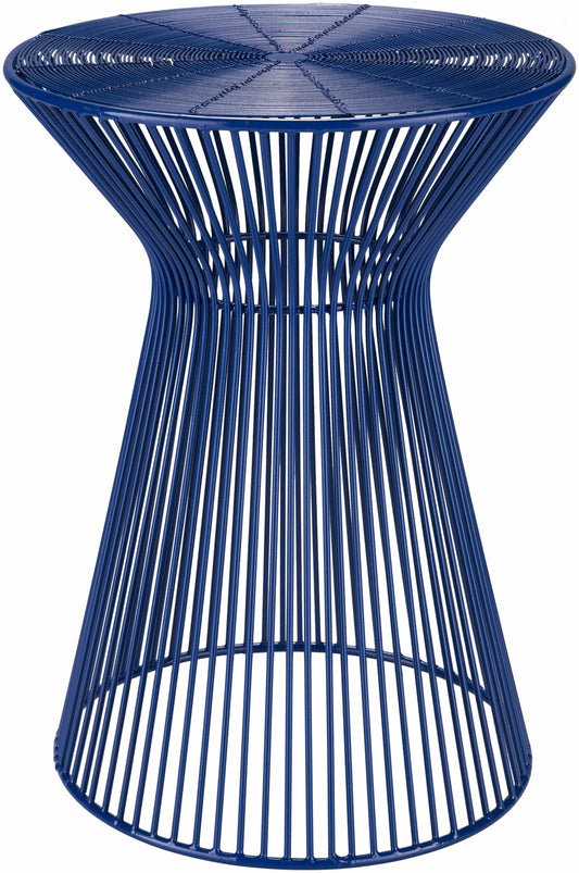 Blackrock Navy Modern Wire Drum End Table-0
