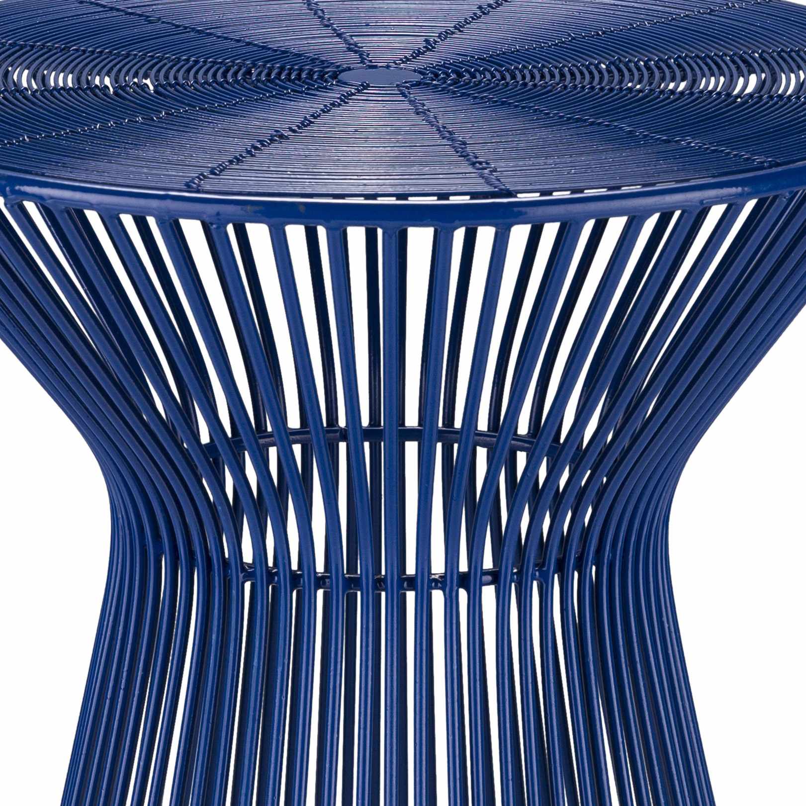 Blackrock Navy Modern Wire Drum End Table-3