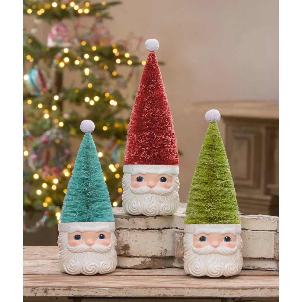 Bottle Brush Santa Blue Figure by Bethany Lowe Designs -11"-2