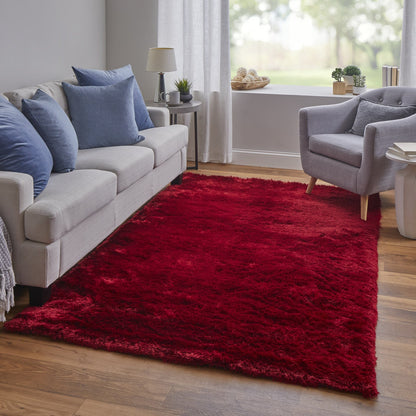 Indochine Modern Solid - Red/Purple Area Rug-2
