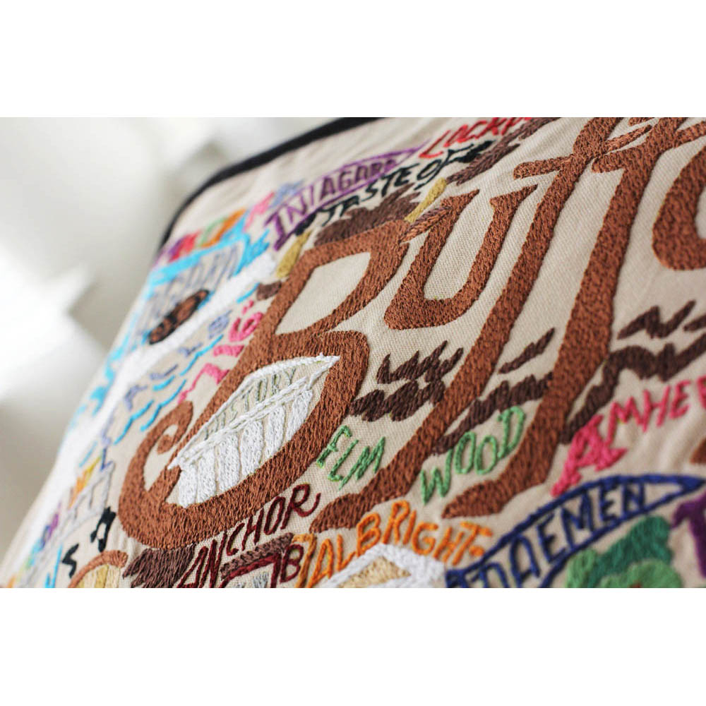 Buffalo Hand-Embroidered Pillow by CatStudio-2