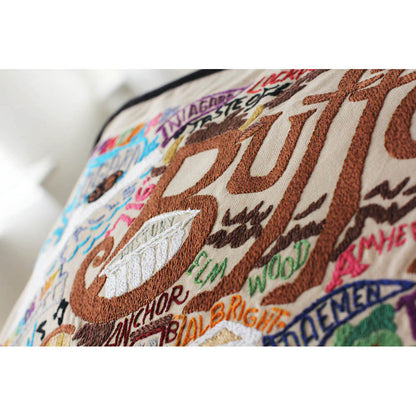Buffalo Hand-Embroidered Pillow by CatStudio-2