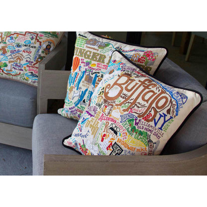 Buffalo Hand-Embroidered Pillow by CatStudio-3