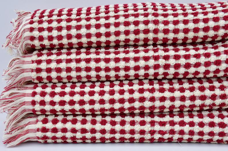 BUBBLE RED TERRY HAND TOWEL-2