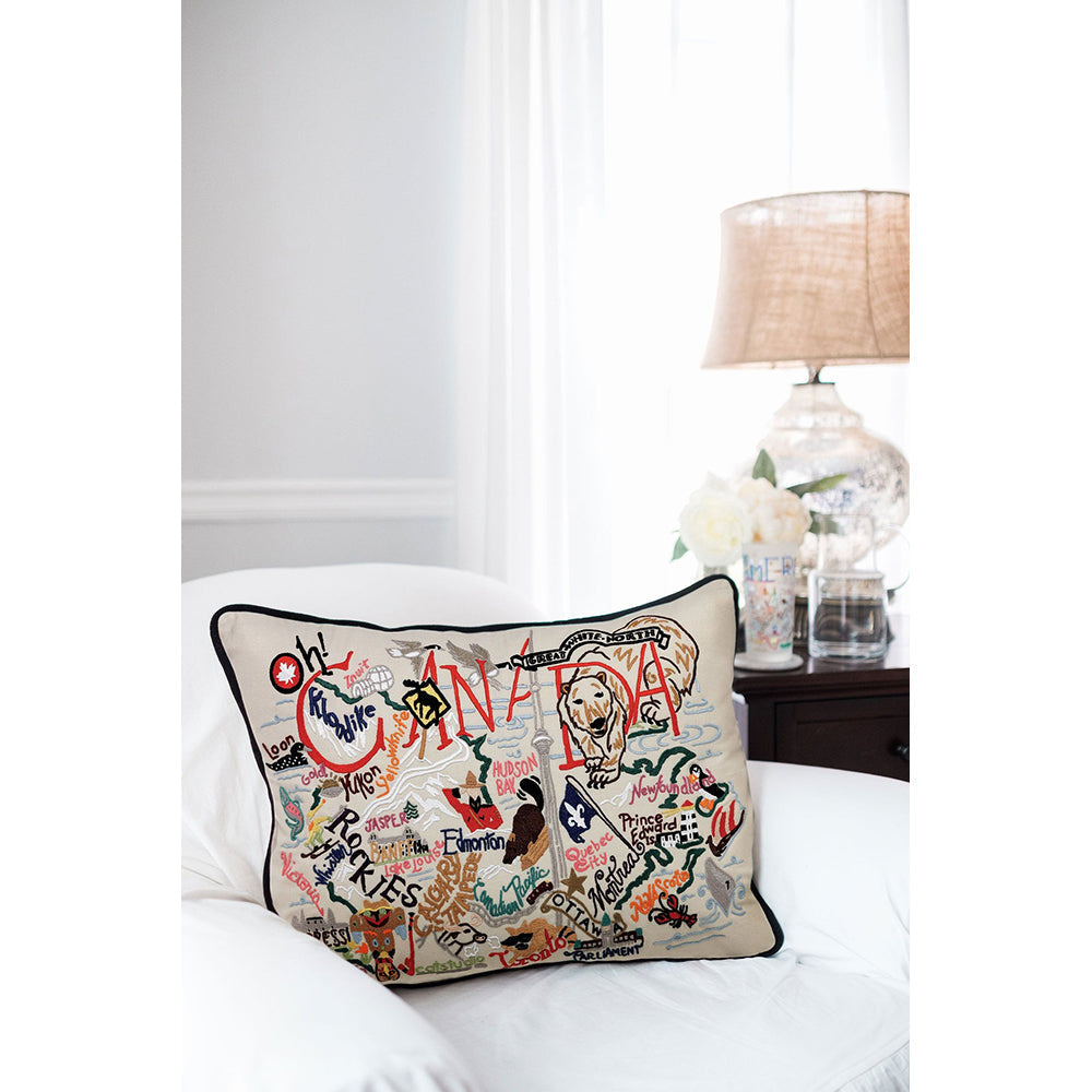 Canada Hand-Embroidered Pillow-3