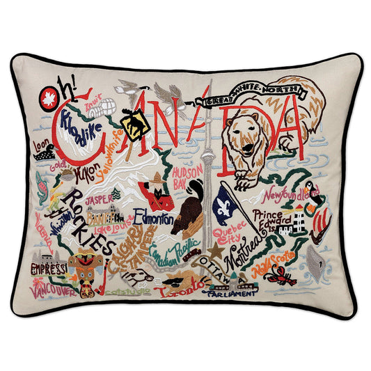 Canada Hand-Embroidered Pillow-0