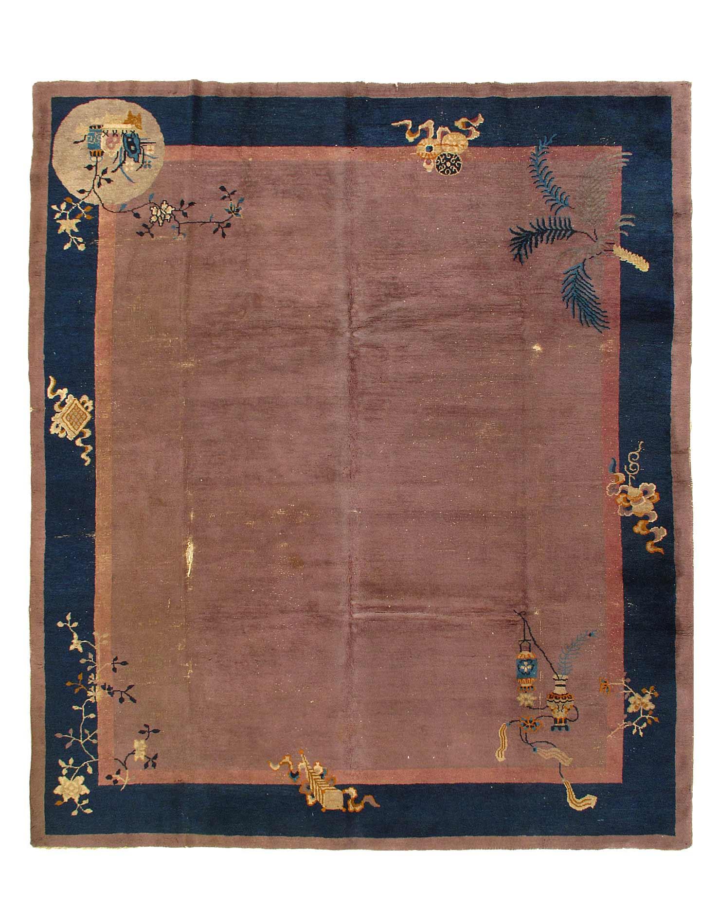 Canvello A Work of Art: An Antique Hand Knotted Chinese Art Deco Rug - 8'3'' X 9'3''-0