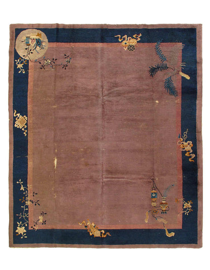 Canvello A Work of Art: An Antique Hand Knotted Chinese Art Deco Rug - 8'3'' X 9'3''-0