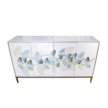Canvello Annabelle Sideboard with 4 Floral Doors, 2 Drawers & Bronze Metal Frame-3