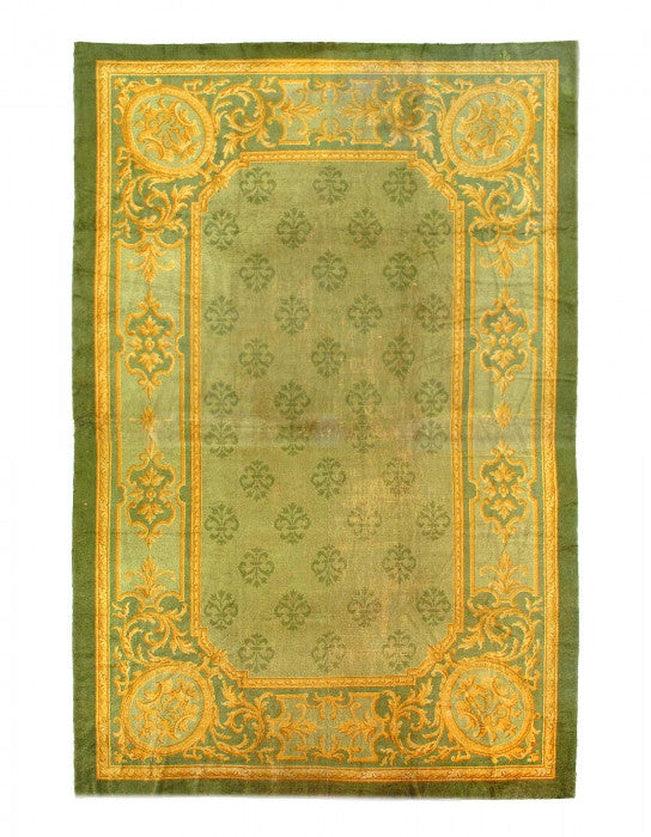 Canvello Antique Cica 1880 Donegal Green Handmade Spain Rug - 10'9'' X 16'5''-0