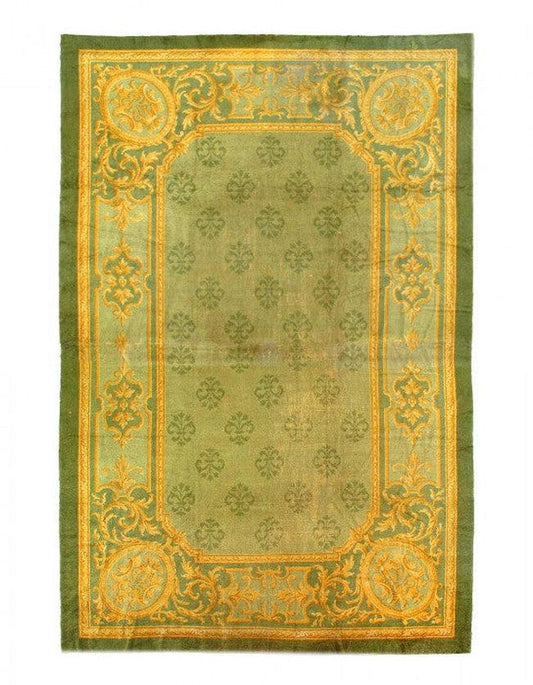 Canvello Antique Cica 1880 Donegal Green Handmade Spain Rug - 10'9'' X 16'5''-0