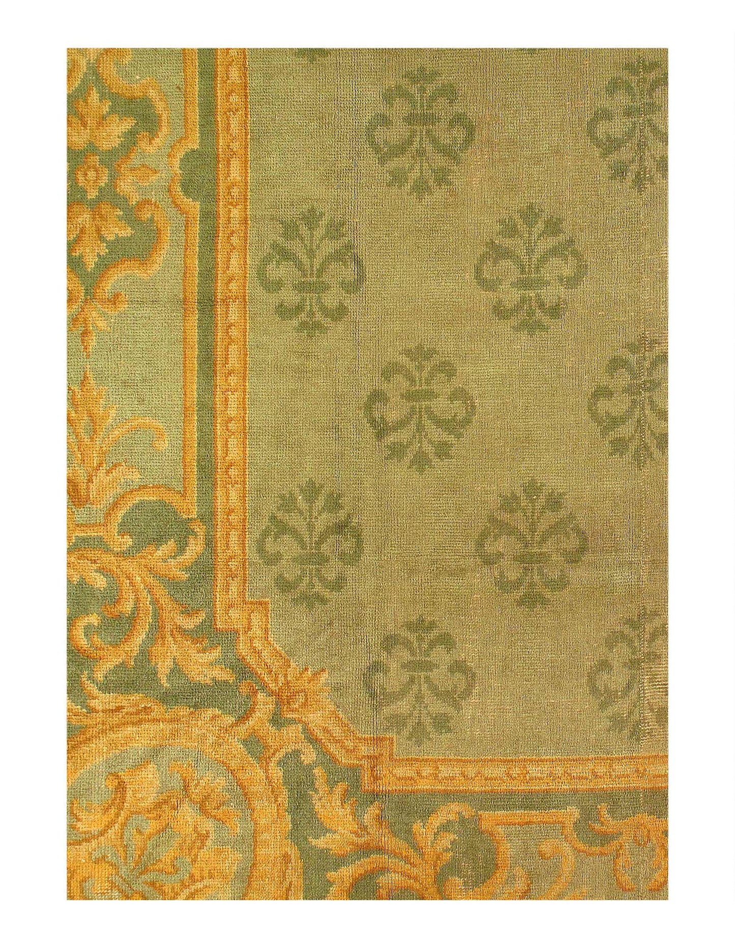 Canvello Antique Cica 1880 Donegal Green Handmade Spain Rug - 10'9'' X 16'5''-1