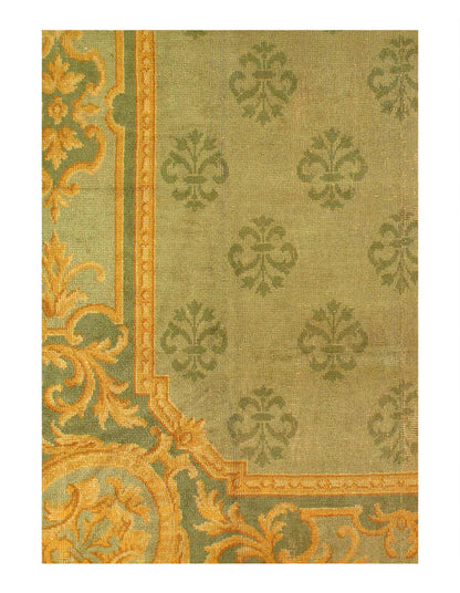 Canvello Antique Cica 1880 Donegal Green Handmade Spain Rug - 10'9'' X 16'5''-1