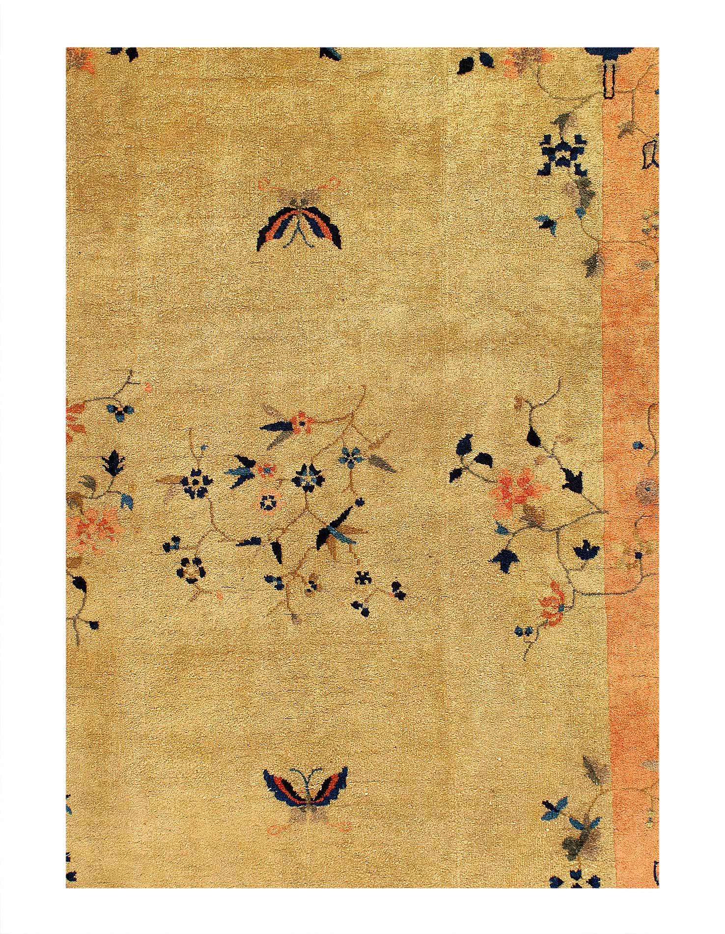 Canvello Authentic Rare Fine Hand Knotted Antique Chinese Art Deco - 4'9'' X 7'8''-1