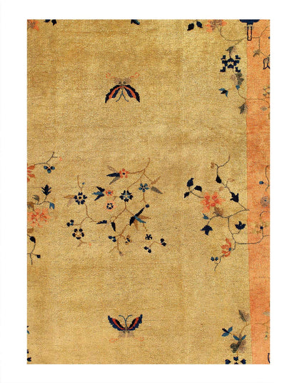 Canvello Authentic Rare Fine Hand Knotted Antique Chinese Art Deco - 4'9'' X 7'8''-1