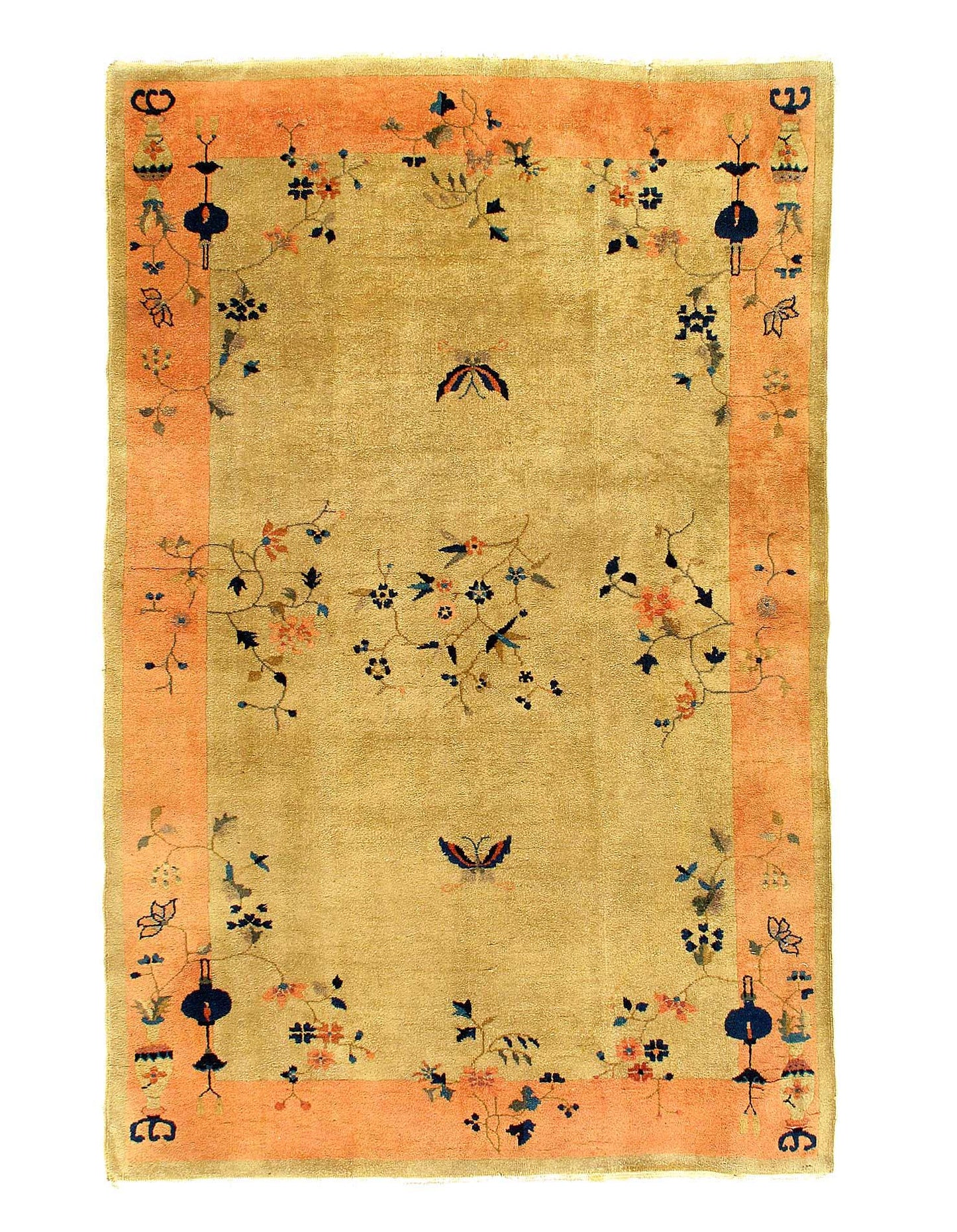 Canvello Authentic Rare Fine Hand Knotted Antique Chinese Art Deco - 4'9'' X 7'8''-0