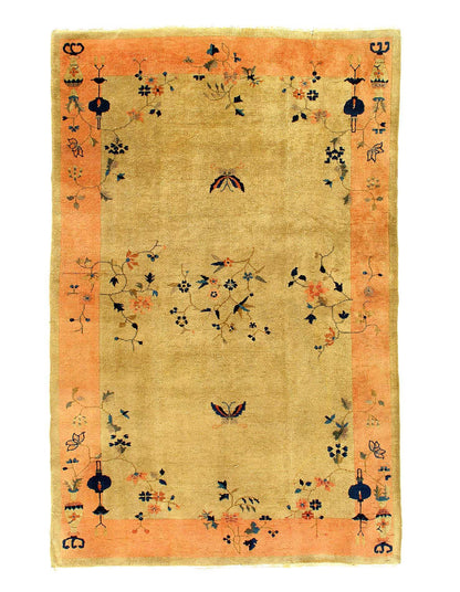 Canvello Authentic Rare Fine Hand Knotted Antique Chinese Art Deco - 4'9'' X 7'8''-0