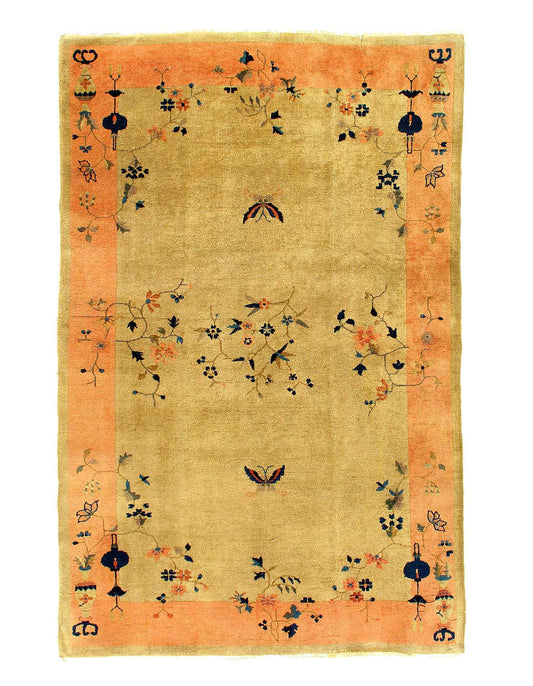 Canvello Authentic Rare Fine Hand Knotted Antique Chinese Art Deco - 4'9'' X 7'8''-0