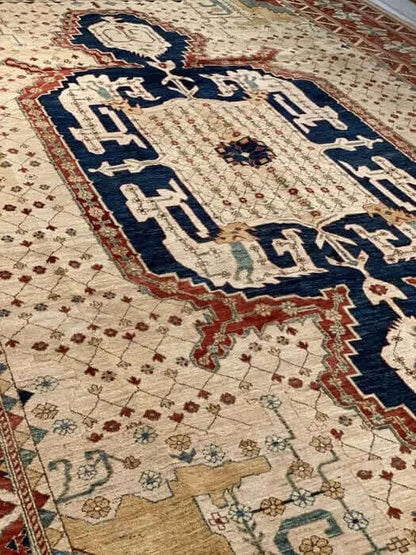 Canvello Beige Color Fine Hand Knotted Pak bakhshayesh 10'2'' X 13'11''-4