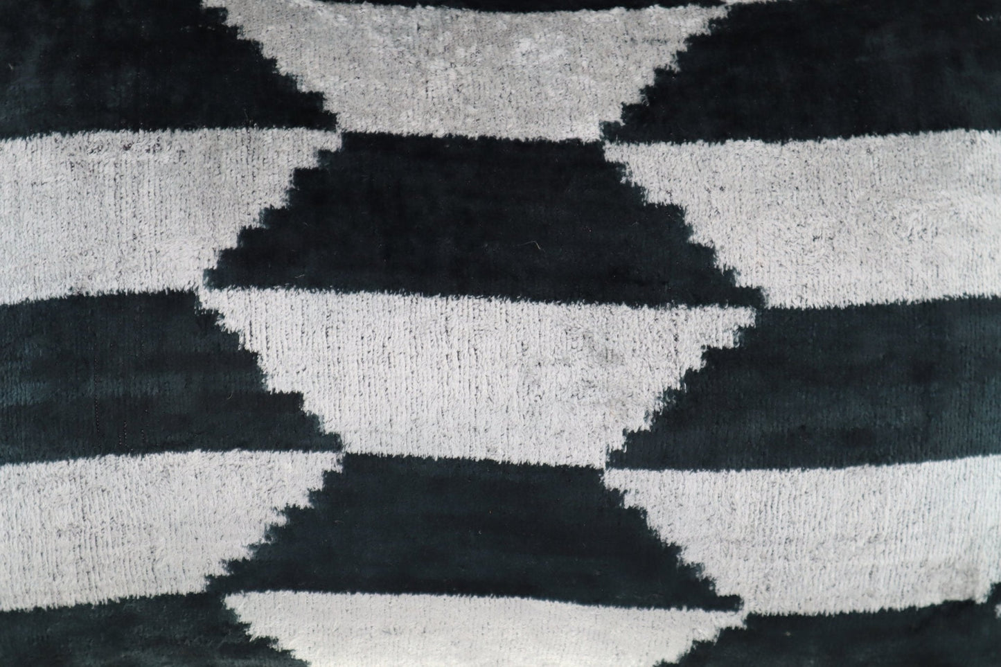 Canvello Black White Handmade 16x24 Silk Velvet Pillow, Organic Veg Dyed, Down/Feather Filled-2