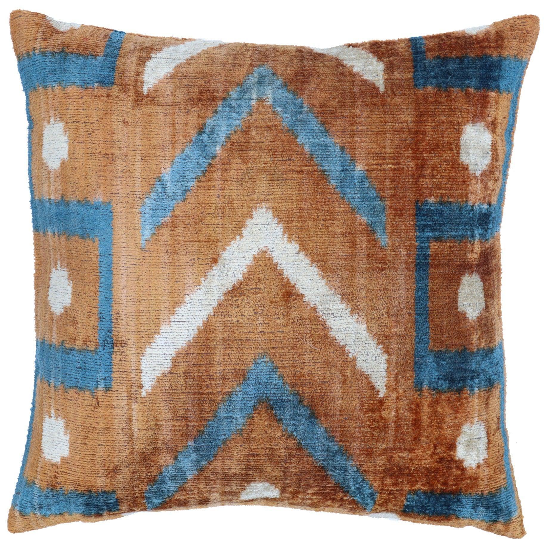 Canvello Blue And Brown Pillows For Living Room - 16x16 inch-0