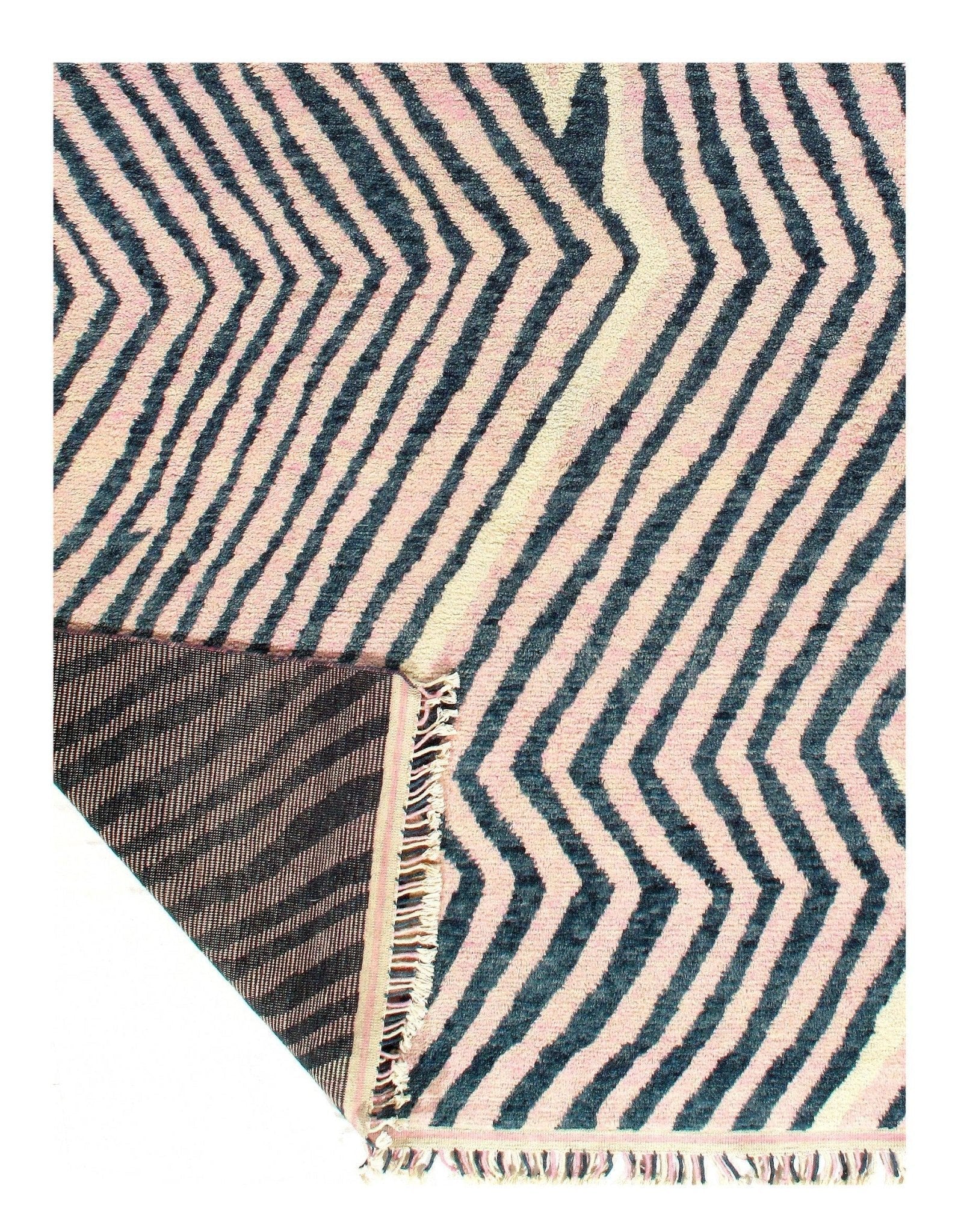 Canvello Blue Hand Knotted Moroccon Rug - 8' X 10'-1