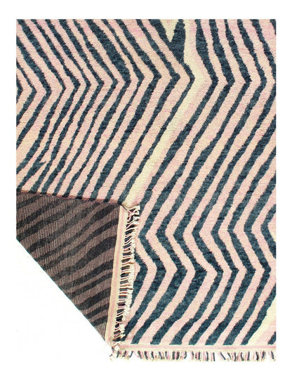 Canvello Blue Hand Knotted Moroccon Rug - 8' X 10'-1