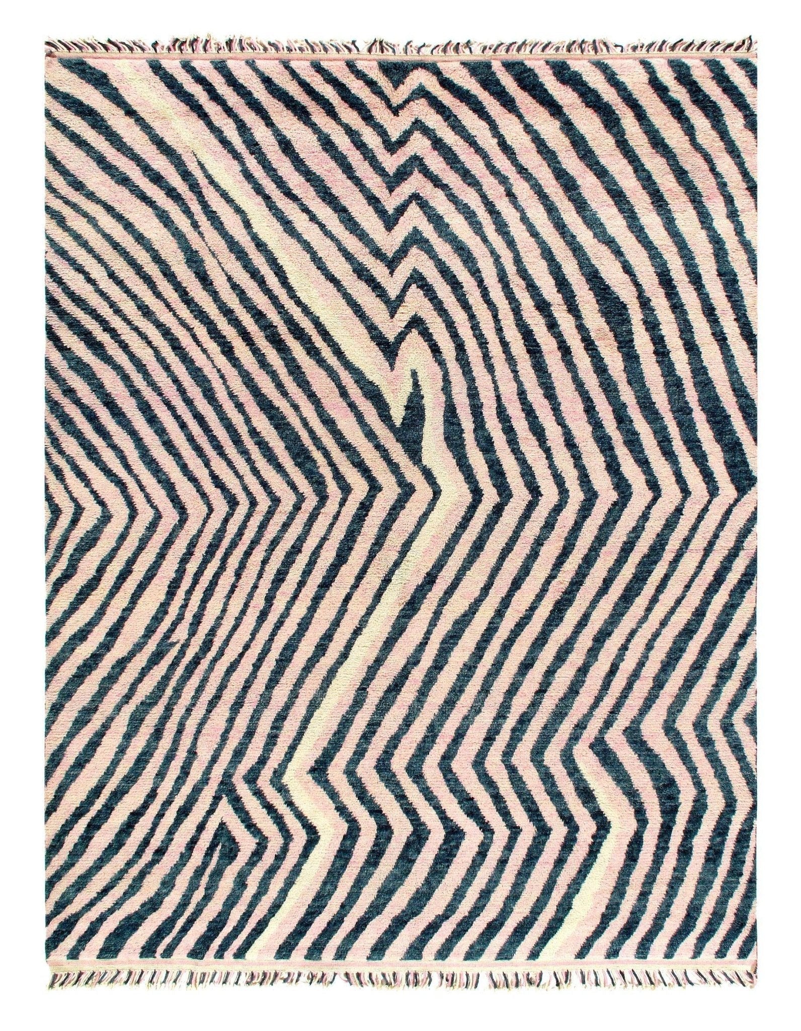 Canvello Blue Hand Knotted Moroccon Rug - 8' X 10'-0