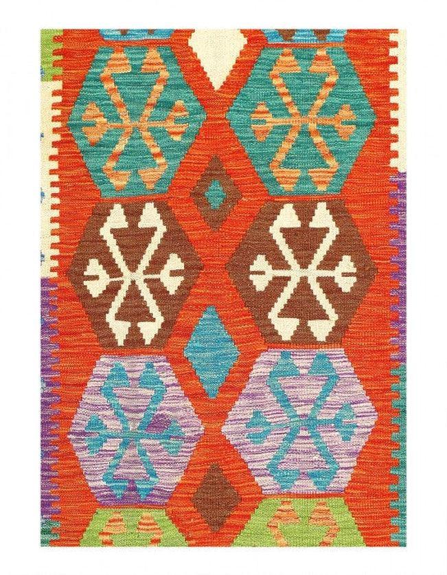 Canvello Caucasian Tribal Style Flat Weave kilim runner 2'7'' X 9'5''-2