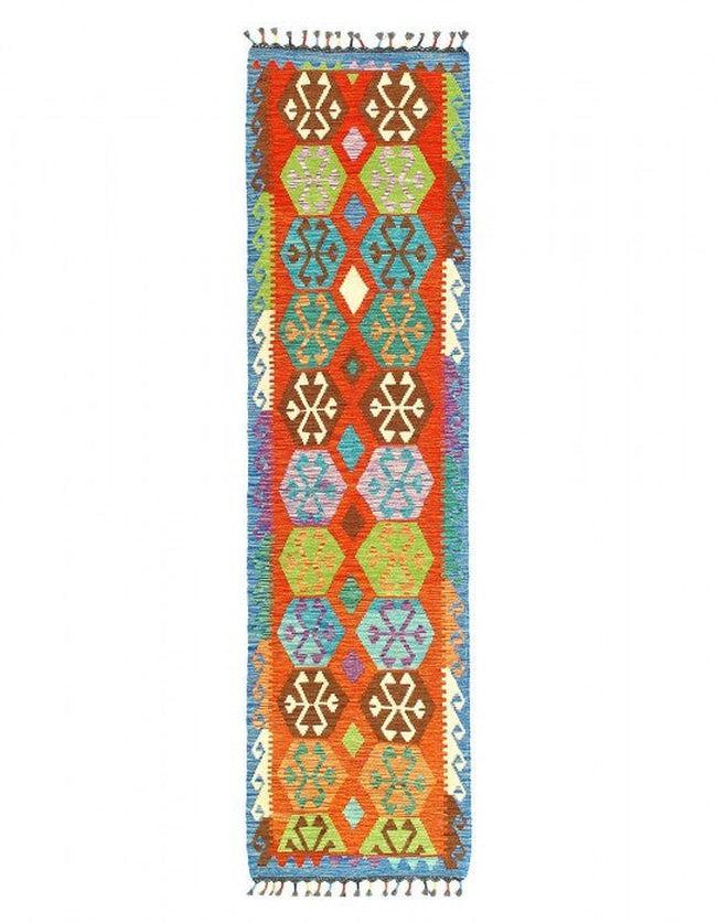 Canvello Caucasian Tribal Style Flat Weave kilim runner 2'7'' X 9'5''-0