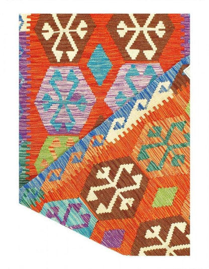 Canvello Caucasian Tribal Style Flat Weave kilim runner 2'7'' X 9'5''-1