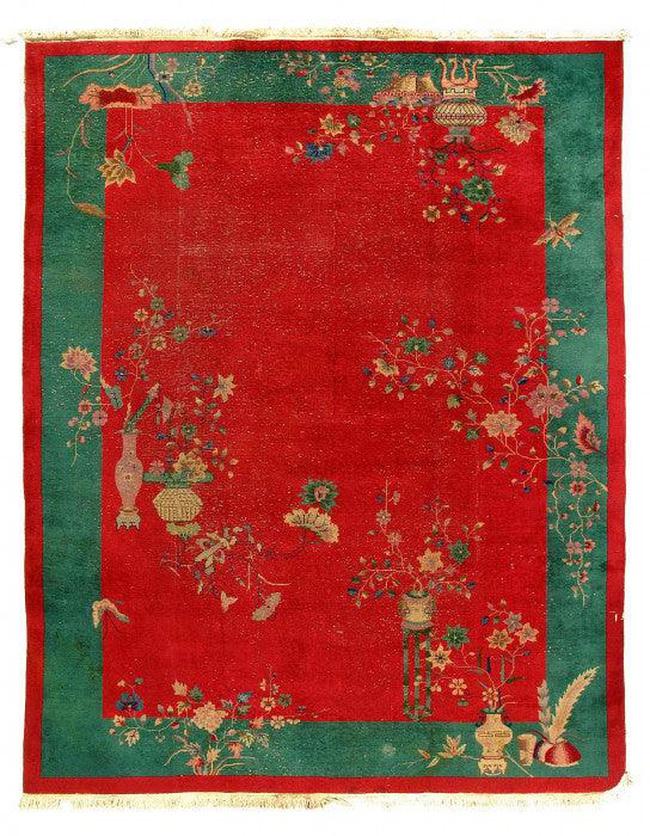 Canvello Chinese Antique Art Deco Rug - 9' X 12'-0