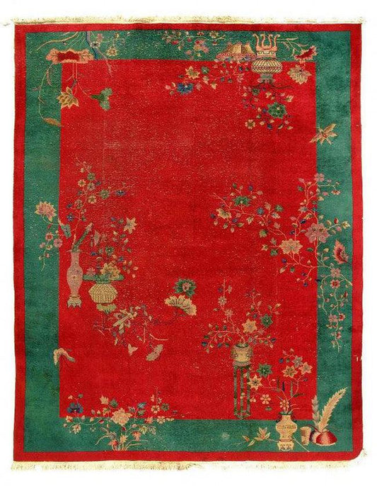 Canvello Chinese Antique Art Deco Rug - 9' X 12'-0