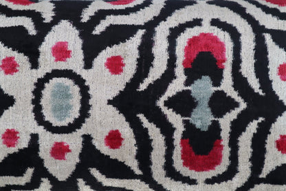 Canvello Decorative Black White Red Geometric Throw Pillow Down Feather Filled - 16x24 in-1