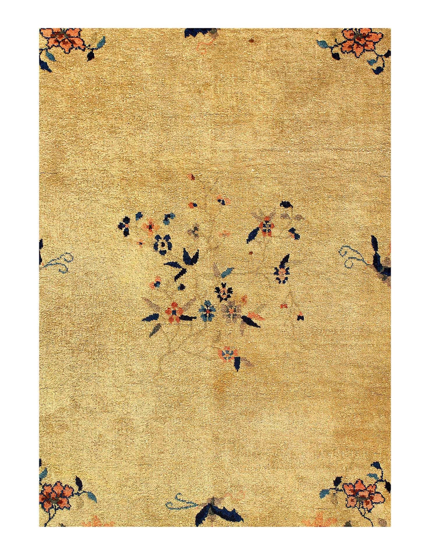 Canvello Fine Hand Knotted Antique Chinese Art Deco Rug - 8'9'' X 11'5''-1