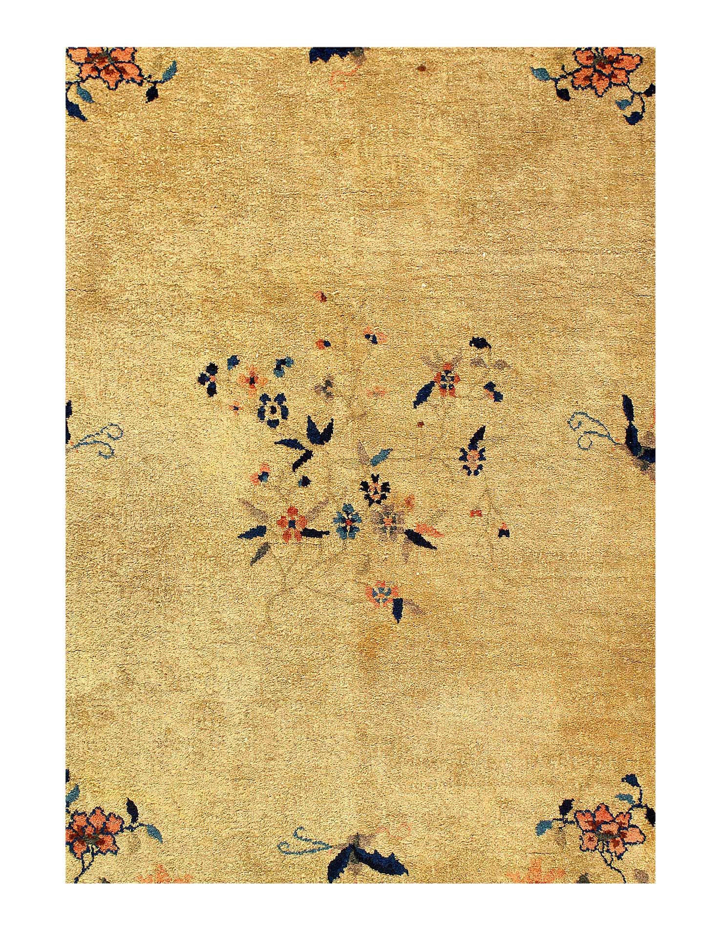 Canvello Fine Hand Knotted Antique Chinese Art Deco Rug - 8'9'' X 11'5''-1